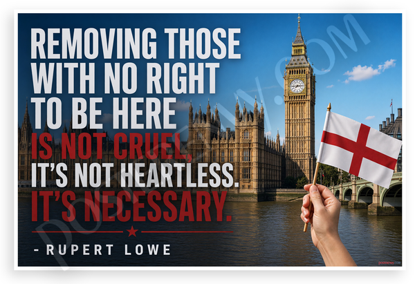 Rupert Lowe Removing Those With No Right Quote Patriotic 12"x18" US Made Poster