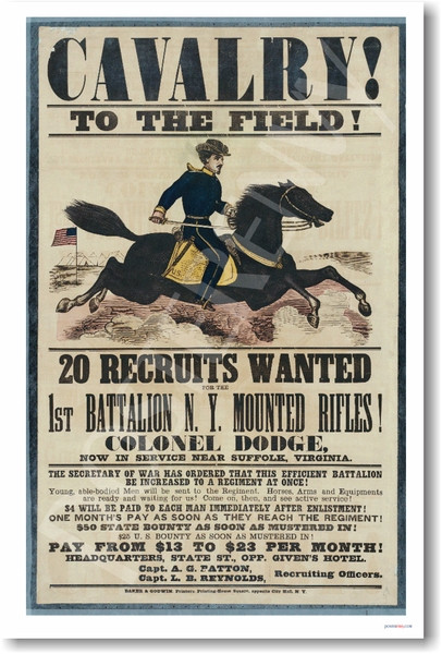 Cavalry! U.S. Civil War Recruitment Poster