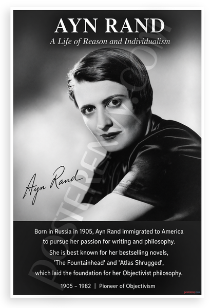 Ayn Rand Life of Reason and Individualism 12"x18" US Made Poster