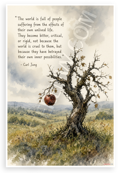 Carl Jung "Unlived Life" Quote Inspirational 12"x18" US Made Poster