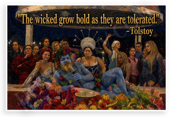 Leo Tolstoy 'The Wicked Grow Bold As They Are Tolerated' Inspirational 12x18 US Made Poster
