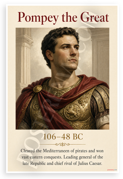 Pompey the Great Roman General 106-48 BC 12"x18" US Made Poster