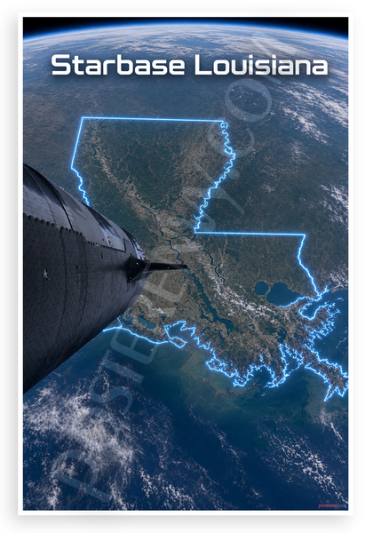 Starbase Louisiana Space View 12"x18" US Made Poster