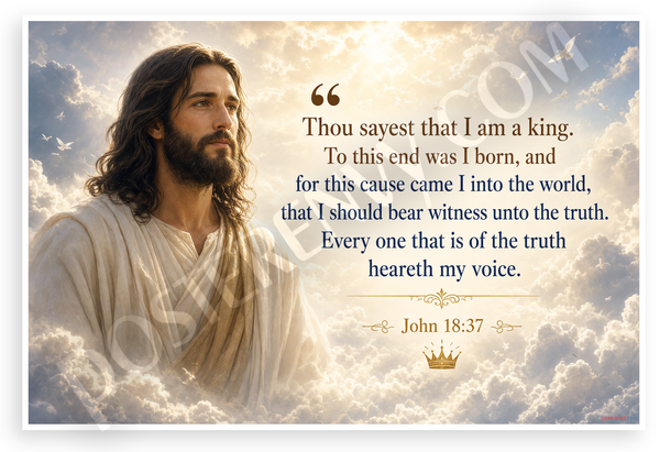 Jesus Christ 'Thou Sayest That I Am a King' John 18:37 Religious 12"x18" US Made Poster