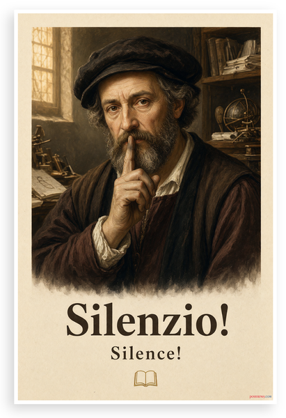 Renaissance Inventor Silenzio Silence Library 12"x18" US Made Poster