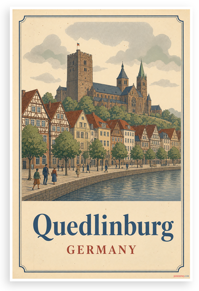 Quedlinburg Germany Vintage Travel Poster 12"x18" US Made Poster