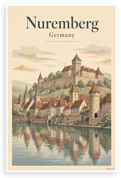 Nuremberg Germany Vintage Travel Poster 12x18 US Made Poster