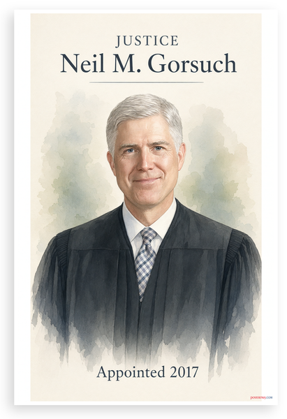 Justice Neil M. Gorsuch Portrait 12"x18" US Made Poster
