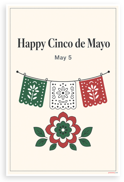 Happy Cinco de Mayo May 5 Celebration 12"x18" US Made Poster