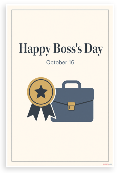 Happy Boss's Day October 16 Office 12"x18" US Made Poster