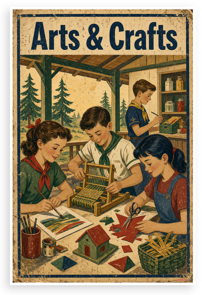 Arts and Crafts Vintage Camp Sign 12x18 US Made Poster