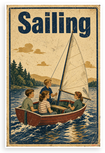 Sailing Vintage Camp Poster 12"x18" US Made Poster