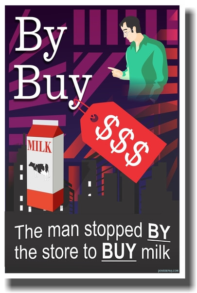 Buy vs By - NEW Classroom Reading and Writing Poster