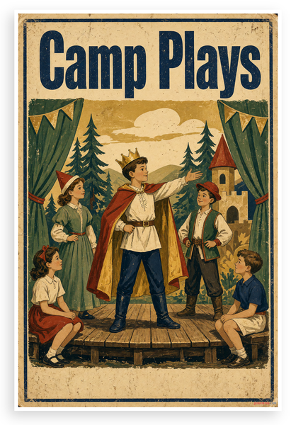Camp Plays Vintage Theater 12"x18" US Made Poster