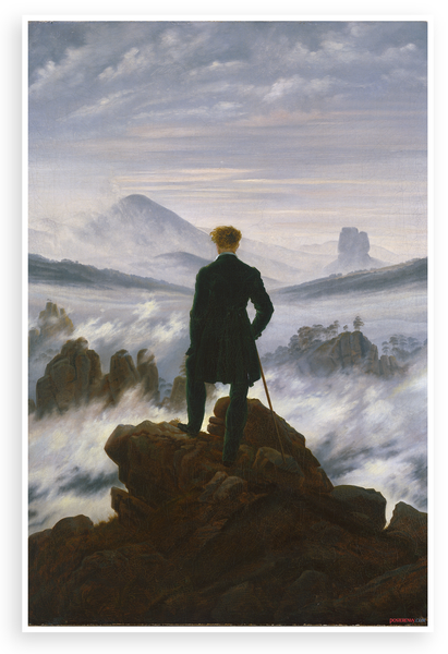 Caspar David Friedrich | Wanderer Above Sea of Fog | 1818 Romantic Landscape 12x18 US Made Poster
