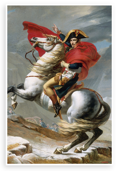 Napoleon Crossing the Alps Jacques Louis David 1801 Historical 12x18 US Made Poster