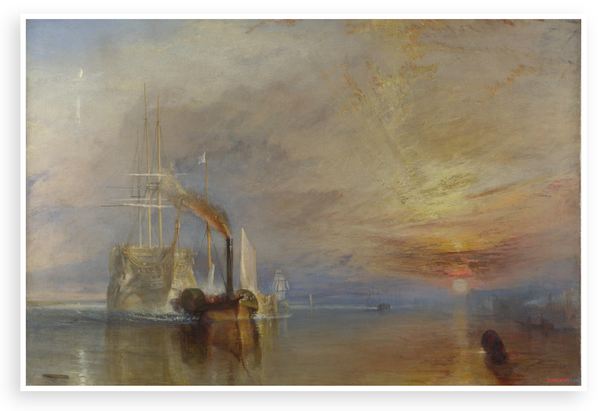 The Fighting Temeraire Turner 1839 Sunset Maritime 12"x18" US Made Poster