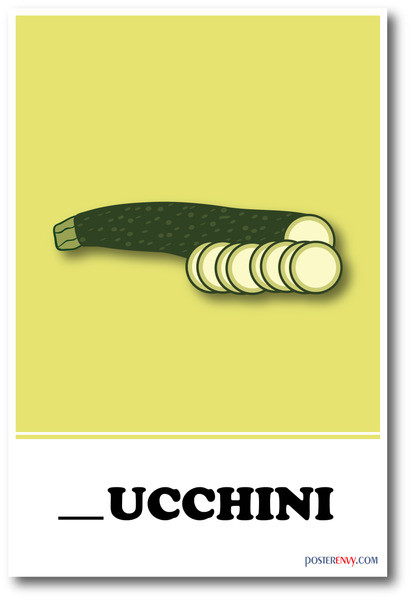 NEW LANGUAGE ARTS POSTER - Zucchini Missing Letter Exercise POSTER