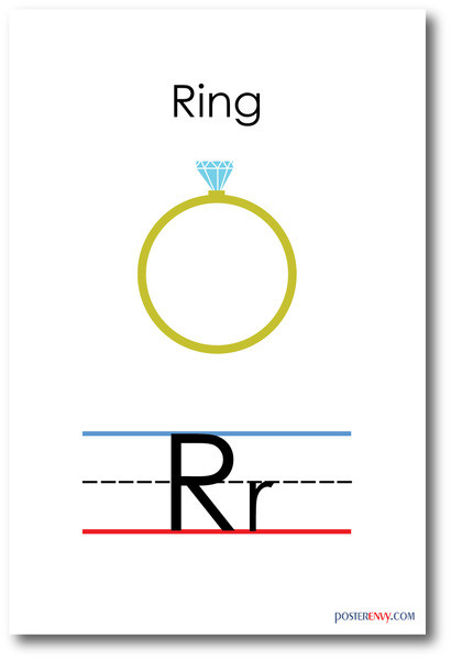 NEW LANGUAGE ARTS POSTER - The Letter R - Ring Spelling - Alphabet  POSTER