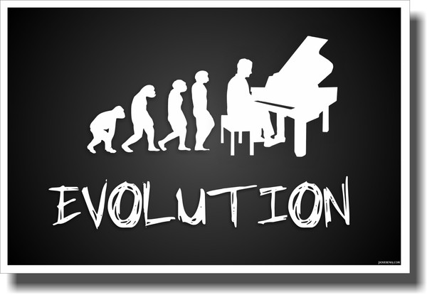 Piano Evolution - Black - NEW Music Poster