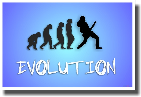 Guitar Evolution - Light Blue - NEW Music Poster