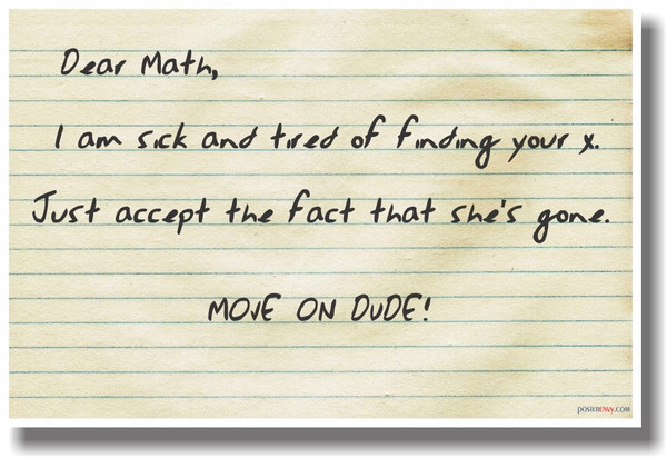 Move on Math! - NEW Humorous Mathematics Educational Classroom POSTER