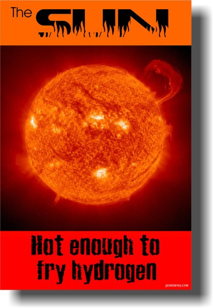 The Sun - Hot Enough to Fry Hydrogen - Classroom Chemistry Science Poster