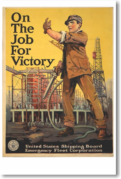 On the Job for Victory - NEW Vintage WW2 Reprint Poster