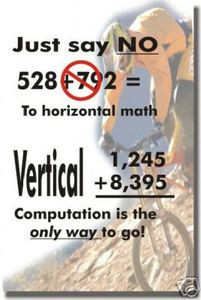 Just Say No to Horizontal Math - Classroom Poster