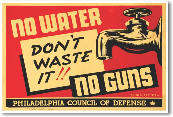 No Water No Guns - NEW Vintage WW2 Reprint Poster