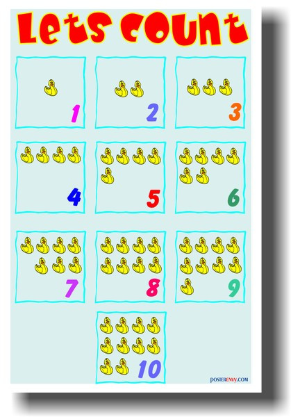 Counting Numbers Ducks - Let's Count - Classroom Math PosterEnvy Poster (ms002) 