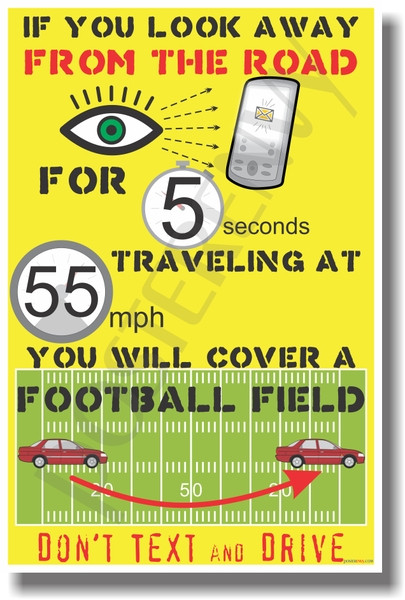 Texting - Football Field - NEW Health and Safety Poster