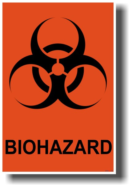 Biohazard Symbol - Orange Background