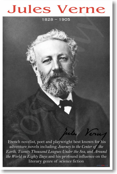 Jules Verne - NEW Famous French writer novelist literature reading Author Classroom POSTER (fp274) 