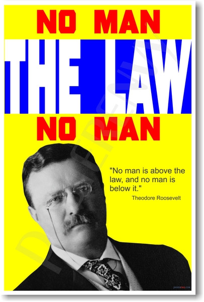 Teddy Roosevelt - "No man is above the law and no man is below it."