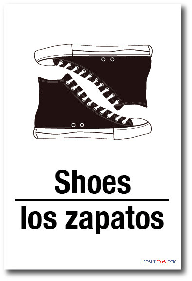 Los Zapatos - Shoes In Spanish - NEW Foreign Language Educational POSTER