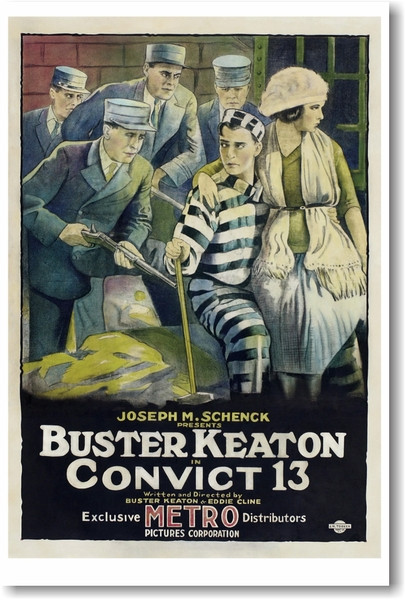 Buster Keaton in Convict 13 - NEW Vintage Reprint Poster