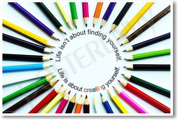 Life Isn't About Finding Yourself - Life Is About Creating Yourself - NEW Classroom Motivational Poster