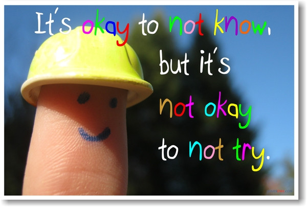 It's Okay To Not Know - NEW Classroom Motivational Poster