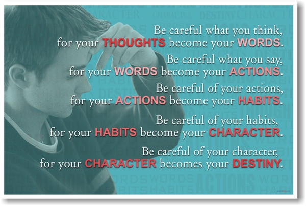 Be Careful What You Think - NEW  Classroom Motivational Poster