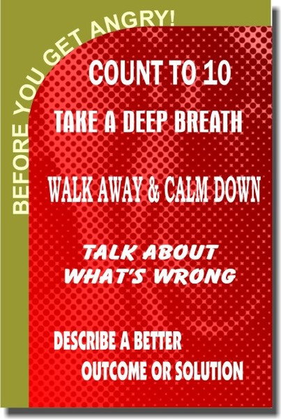 Before You Get Angry... - Classroom Motivational Poster Print Gift