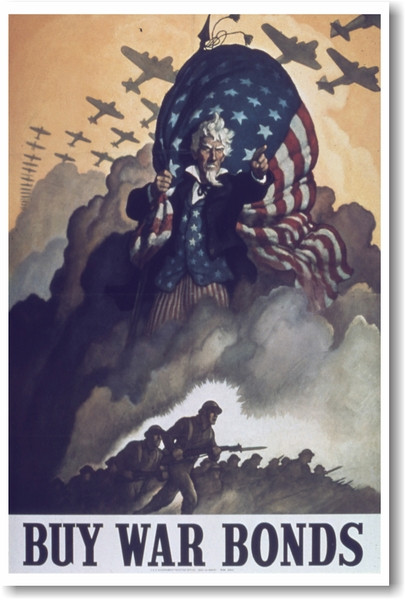 Buy War Bonds - NEW Vintage Reproduction Poster