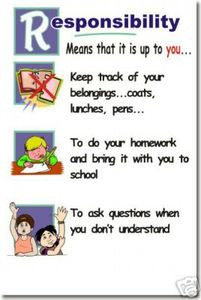Responsibility Means It's Up To You - Classroom Motivational Poster Print Gift