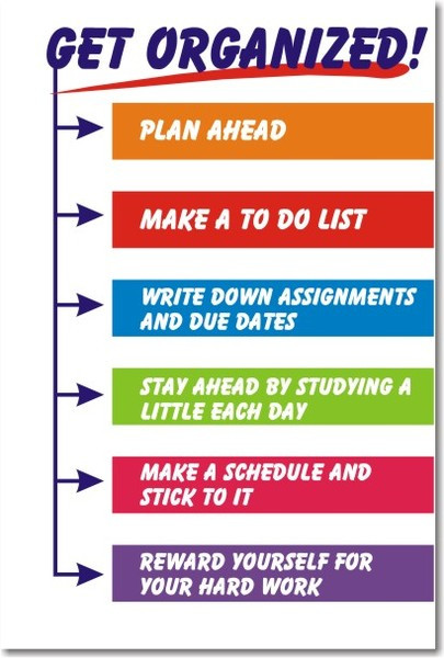 Get Organized! - Classroom Motivational Poster Print Gift