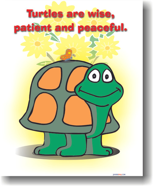 Turtles are Wise, Patient & Peaceful - Classroom Motivational Animal Poster (an163)