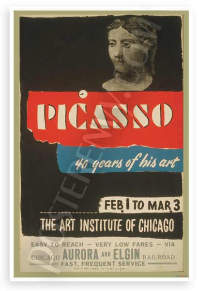 Picasso 40 Years of His Art Institute of Chicago Vintage 12x18 US Made Poster