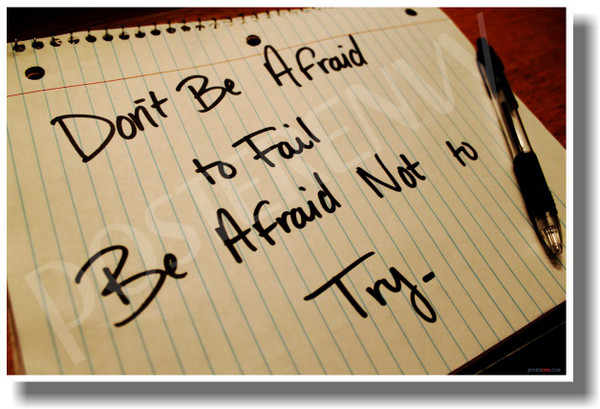 Don't Be Afraid to Fail - Be Afraid Not To Try - NEW Classroom Motivational PosterEnvy Poster