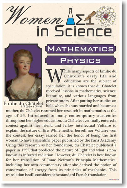 Emile Du Chatelet - Famous Women Poster Print Gift