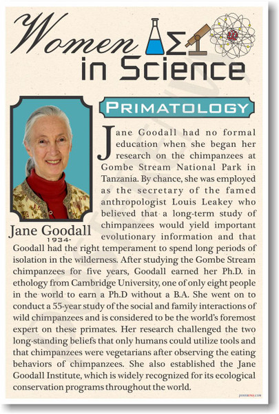 Jane Goodall - Famous Women Poster Print Gift