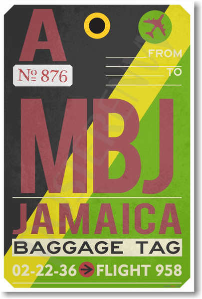 MBJ - Jamaica - Airport Tag - NEW World Travel Poster (tr502)